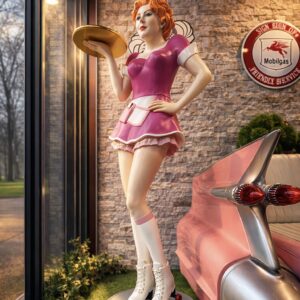 Serveuse en patins à roulettes